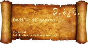 Deák Ágoston névjegykártya