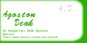 agoston deak business card